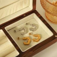 1 Pair Basic Commute Solid Color Plating 304 Stainless Steel 18K Gold Plated Ear Studs main image 6