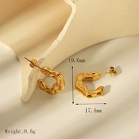 1 Pair Basic Commute Solid Color Plating 304 Stainless Steel 18K Gold Plated Ear Studs main image 4
