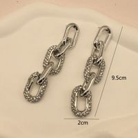 1 Pair Simple Style Classic Style Solid Color Inlay Steel Rhinestones Drop Earrings main image 2