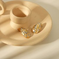 1 Pair Casual Basic Retro Water Droplets Solid Color Plating 304 Stainless Steel 18K Gold Plated Ear Studs main image 2
