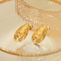 1 Pair Casual Basic Retro Water Droplets Solid Color Plating 304 Stainless Steel 18K Gold Plated Ear Studs sku image 2