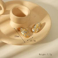 1 Pair Casual Basic Retro Water Droplets Solid Color Plating 304 Stainless Steel 18K Gold Plated Ear Studs main image 5