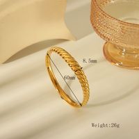 Retro Exaggerated Classic Style Solid Color 304 Stainless Steel 18K Gold Plated Bangle In Bulk sku image 1