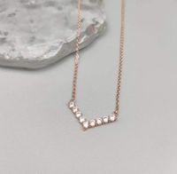 Wholesale Simple Style Letter Copper Inlaid Zircon Pendant Necklace sku image 1