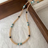Wholesale Jewelry Retro Ethnic Style Classic Style Eye Beaded Copper Copper Alloy Turquoise Inlay Pendant Necklace Necklace sku image 3