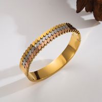 Basic Classic Style Commute Leaves 304 Stainless Steel 18K Gold Plated Bangle In Bulk main image 3