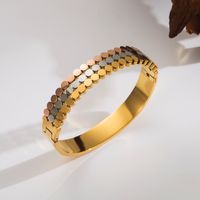 Basic Classic Style Commute Leaves 304 Stainless Steel 18K Gold Plated Bangle In Bulk main image 2
