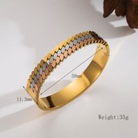 De Base Style Classique Commuer Feuilles Acier Inoxydable 304 Plaqué Or 18K Bracelet En Masse main image 4