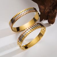 Basic Classic Style Commute Leaves 304 Stainless Steel 18K Gold Plated Bangle In Bulk main image 1