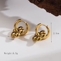 1 Pair Basic Simple Style Solid Color Plating 304 Stainless Steel 18K Gold Plated Drop Earrings main image 2