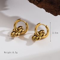 1 Pair Basic Simple Style Solid Color Plating 304 Stainless Steel 18K Gold Plated Drop Earrings sku image 2