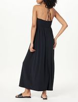 Women's Strap Dress Sexy V Neck Ruched Sleeveless Solid Color Maxi Long Dress Banquet Beach Bar main image 2