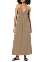 Women's Strap Dress Sexy V Neck Ruched Sleeveless Solid Color Maxi Long Dress Banquet Beach Bar main image 7