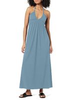 Women's Strap Dress Sexy V Neck Ruched Sleeveless Solid Color Maxi Long Dress Banquet Beach Bar main image 6