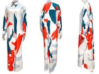Women's Shirt Dress Casual Turndown Printing Long Sleeve 3D Print Chains Print Maxi Long Dress Daily Street main image 2