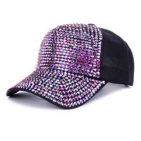 Women's Sweet Solid Color Rhinestone Curved Eaves Baseball Cap sku image 12