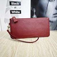 Women's Solid Color Leather Zipper Wallets sku image 15