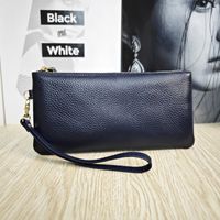 Women's Solid Color Leather Zipper Wallets sku image 17