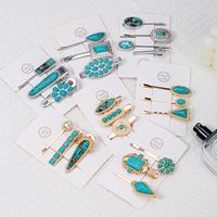 Women's Casual Retro Geometric Alloy Turquoise Plating Hair Clip main image 1