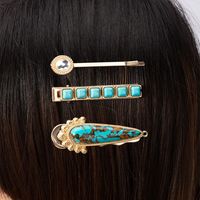 Women's Casual Retro Geometric Alloy Turquoise Plating Hair Clip main image 10