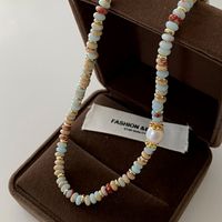 Elegant Retro Geometric Natural Stone Freshwater Pearl Copper Women's Bracelets Necklace sku image 27