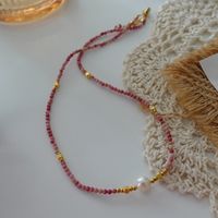 Elegant Retro Geometric Natural Stone Freshwater Pearl Copper Women's Bracelets Necklace sku image 32