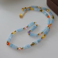 Elegant Retro Geometric Natural Stone Freshwater Pearl Copper Women's Bracelets Necklace sku image 42