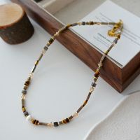 Elegant Retro Geometric Natural Stone Freshwater Pearl Copper Women's Bracelets Necklace sku image 58
