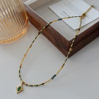 Elegant Retro Geometric Natural Stone Freshwater Pearl Copper Women's Bracelets Necklace sku image 53