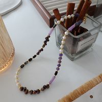 Elegant Retro Geometric Natural Stone Freshwater Pearl Copper Women's Bracelets Necklace sku image 44