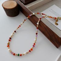 Elegant Lady Geometric Beaded Natural Stone Women's Pendant Necklace sku image 9