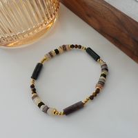 Elegant Retro Geometric Natural Stone Freshwater Pearl Copper Women's Bracelets Necklace sku image 6