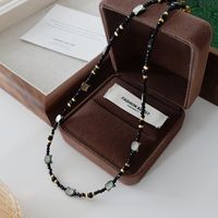 Elegant Retro Geometric Natural Stone Freshwater Pearl Copper Women's Bracelets Necklace sku image 70