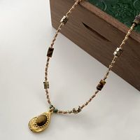 Elegant Retro Geometric Natural Stone Freshwater Pearl Copper Women's Bracelets Necklace sku image 63
