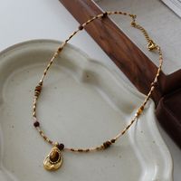 Elegant Retro Geometric Natural Stone Freshwater Pearl Copper Women's Bracelets Necklace sku image 62