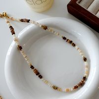 Elegant Retro Geometric Natural Stone Freshwater Pearl Copper Women's Bracelets Necklace sku image 47