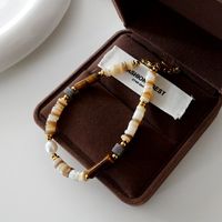 Elegant Retro Geometric Natural Stone Freshwater Pearl Copper Women's Bracelets Necklace sku image 14