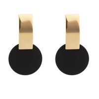 1 Pair Retro Solid Color Stoving Varnish Metal Ear Studs sku image 7