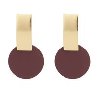 1 Pair Retro Solid Color Stoving Varnish Metal Ear Studs sku image 8