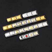 1 Piece 10*9mm 304 Stainless Steel Gold Plated Number Polished Bracelet Module main image 3