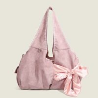 Women's Large Pu Leather Solid Color Streetwear Bowknot Magnetic Buckle Shoulder Bag sku image 4