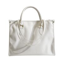 Women's Large Pu Leather Solid Color Elegant Vintage Style Hook Loop Tote Bag main image 9