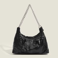 Women's Medium Pu Leather Solid Color Streetwear Square Zipper Underarm Bag main image 1