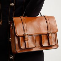 Women's Medium Pu Leather Solid Color Vintage Style Preppy Style Lock Clasp Shoulder Bag main image 1
