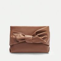 Women's Medium Pu Leather Solid Color Bow Knot Elegant Vintage Style Zipper Clutch Bag main image 2