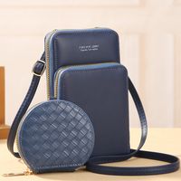 Women's Small Pu Leather Solid Color Basic Classic Style Zipper Phone Wallets sku image 3