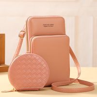 Women's Small Pu Leather Solid Color Basic Classic Style Zipper Phone Wallets sku image 4