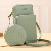 Women's Small Pu Leather Solid Color Basic Classic Style Zipper Phone Wallets sku image 2