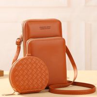 Women's Small Pu Leather Solid Color Basic Classic Style Zipper Phone Wallets sku image 5