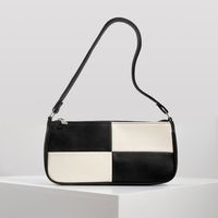 Women's Medium Pu Leather Checkered Streetwear Zipper Underarm Bag Shoulder Bag main image 9